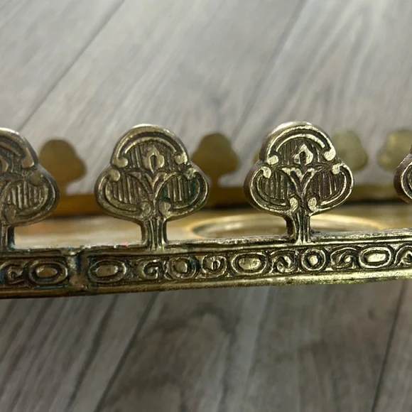 Vintage brass boho candle tray - Picture 2 of 5